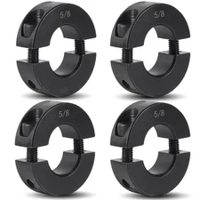 TonGass (4-Pack, Black) 5/8" Bore Double Split Clamp-On Shaft Collars Screw... 