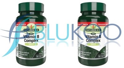 Natures Aid Vitamin B Komplex Verbesserte Formel - 180 Tabletten (2er Pack)