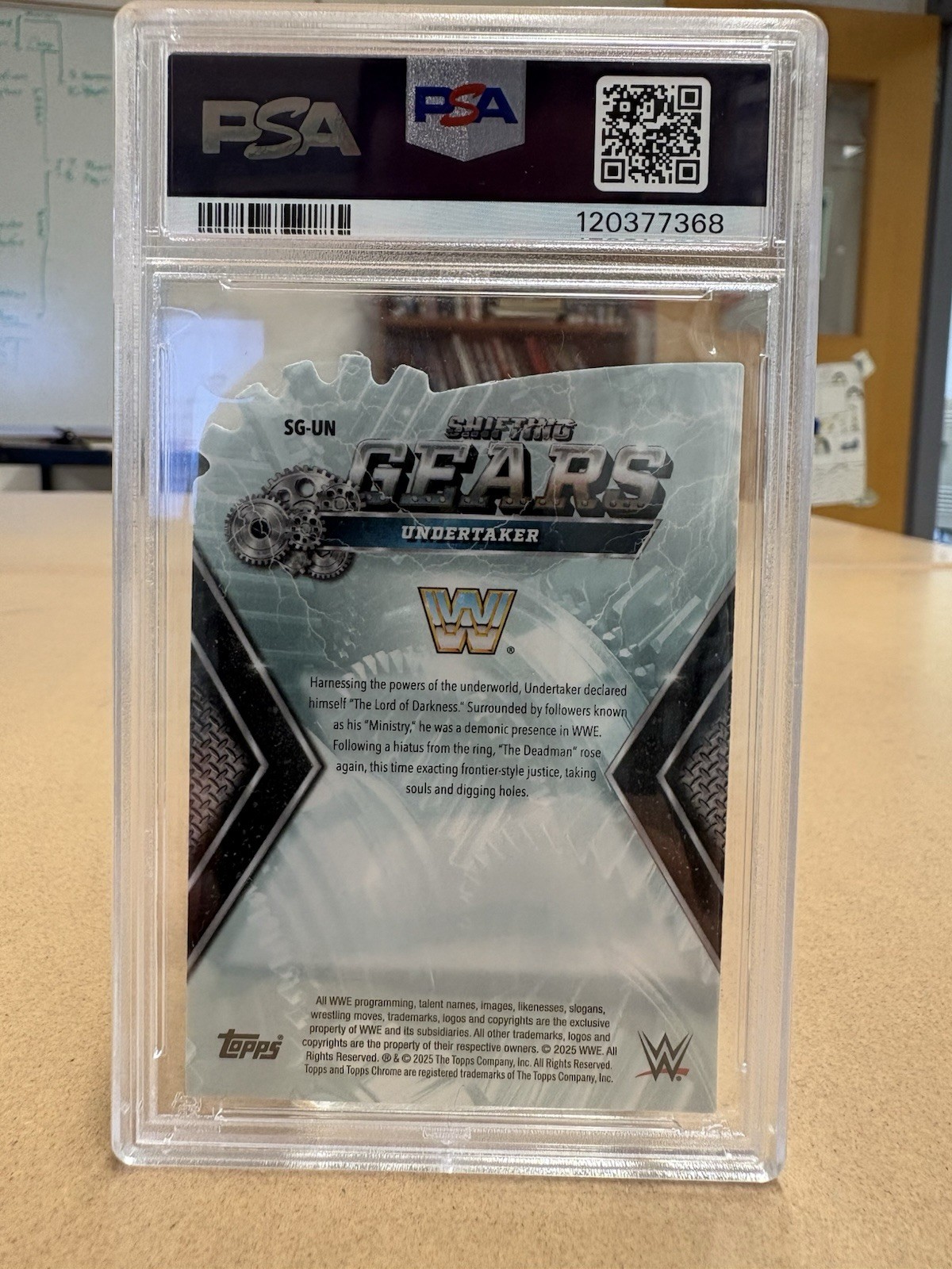 2025 Topps Chrome Undertaker Shifting Gears Gold Refractor /50 PSA 10 view 3