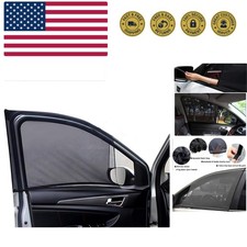 Car Front Window Sun Shade - 2 Pack Breathable Mesh Side Window Shade Sunshad...