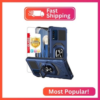 TJS Compatible for BLU View Speed 5G B1550VL Case, with Tempered Glass Screen Pr