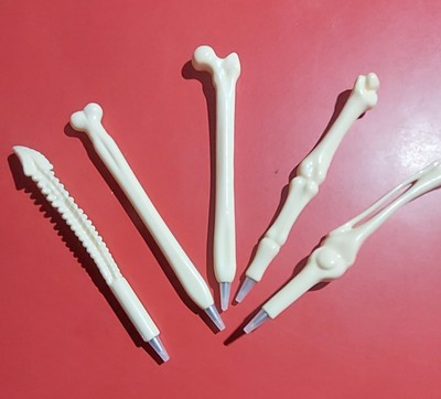 5 PC 6'' Bone Shape Ballpoint Pen Set Doctor Nurse Medical Black Ink New