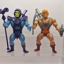 Vtg HE-MAN & SKELETOR Motu Masters Of The Universe Original Action Figures Lot9