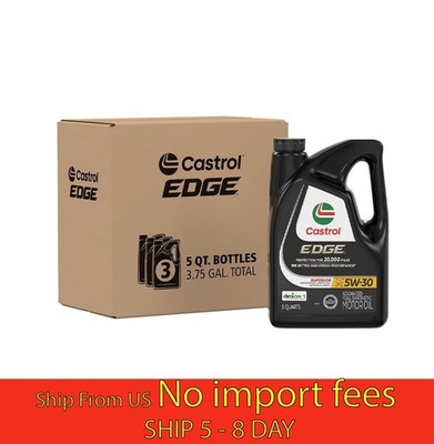 Castrol EDGE 5W-30 Advanced Full Synthetic Motor Oil 5Qt 3 Pack....(a20)