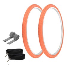 PRO TIRES 700 x 40 Orange P-1134 W/TUBES RIM STRIPS 48mm Presta Valve