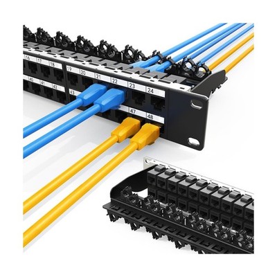 1U 48 Port Patch Panel Cat6A Keystone RJ45 (EC Listed) UTP Network ... Fast Ship