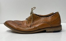 Bruno Marc Tan Leather Wingtip Brogue Oxford Men's Dress Shoes Size 9.5