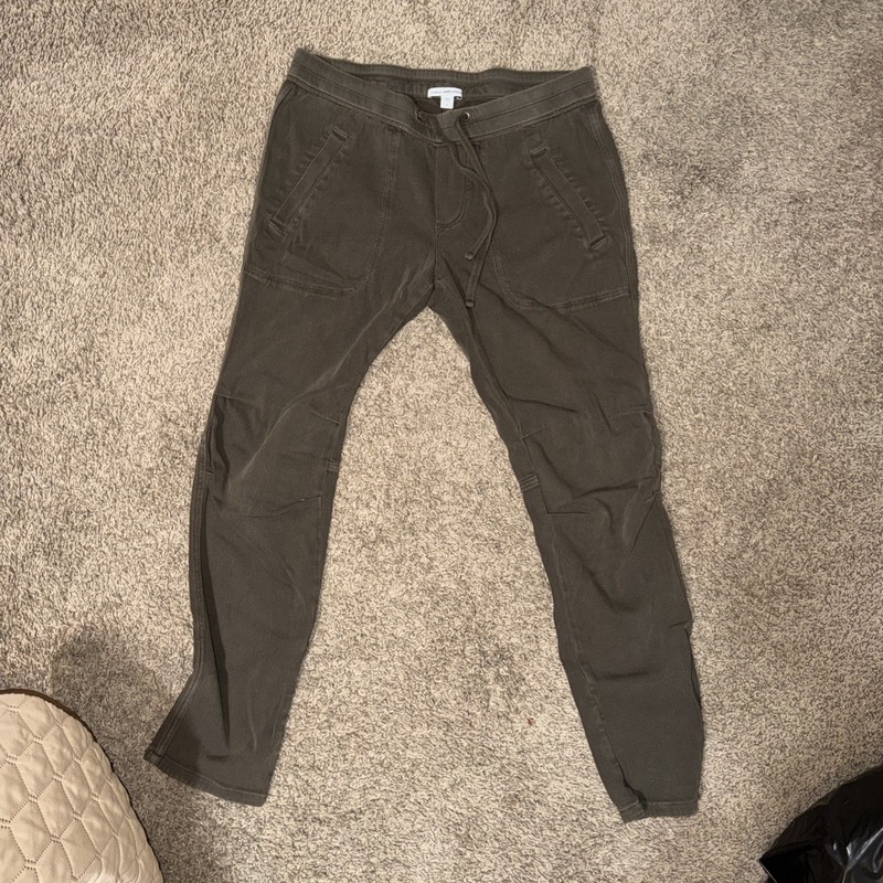 James Perse Women's Green Soft Drape Relaxed Slim Fit Pant Pants Size 1