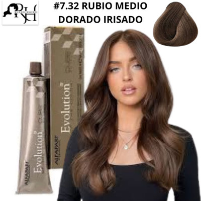 Tinte para el cabello Alfaparf Evolution 2.05oz #7.32 RUBIO MEDIO DORADO IRISADO