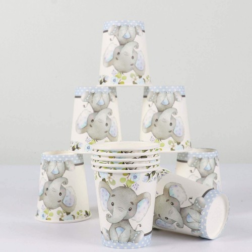 Blue Elephant Baby Shower Party Supplies - Serves 24 Includes Dinner Plates A... - Picture 5 of 6