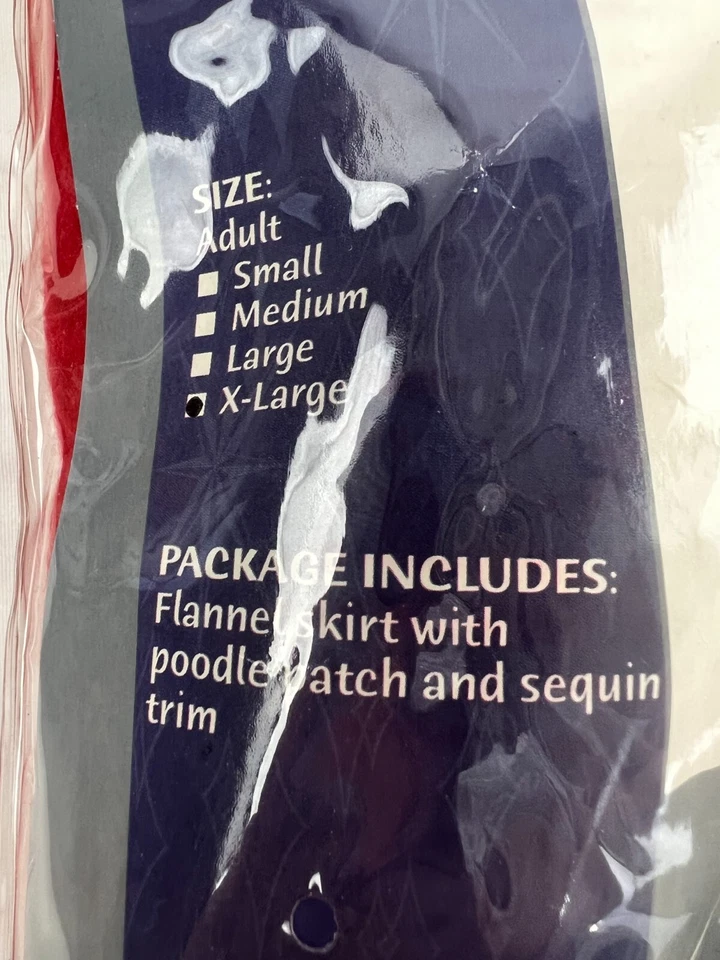 Saia poodle feminina Califórnia tamanho XL vermelha fantasia de Halloween com peruca loira nova - Imagem 2 de 3