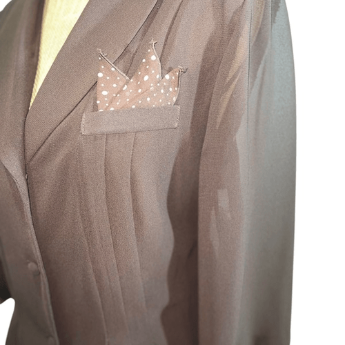 Danny & Nicole 2pc Skirt Suit Size 16 Brown Sheer Polka Dot Pencil A-Line New - Picture 9 of 13