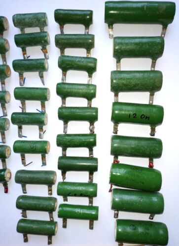 Mix of 94pcs PEV-7.5 10 15 25 Wirewound Ceramic Load Resistor 50-3300 Ohm Soviet - Picture 9 of 9