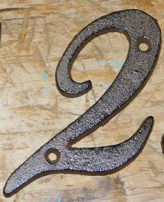 Rustic BROWN Cast Iron Metal House Numbers Street Address 4 INCH Phone #'s 2