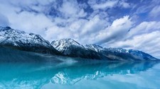 Landscape snow winter lake Custom Gaming Mat Desk