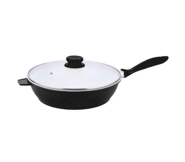 Nea 24cm Saute Pan Induction Gas Electric Hob Non Stick Glass Lid Deep Fry B-w for sale online