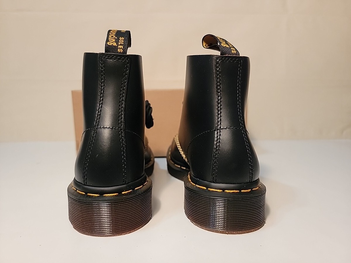 DR.MARTEN MEN'S 101 ARC 6-EYE SMOOTH LEATHER BLACK ANKLE BOOTS
