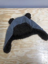 Bear Winter Hat Baby Gap Boys Kids Gray Brown Fleece Faux Fur S/M 2-3 A1