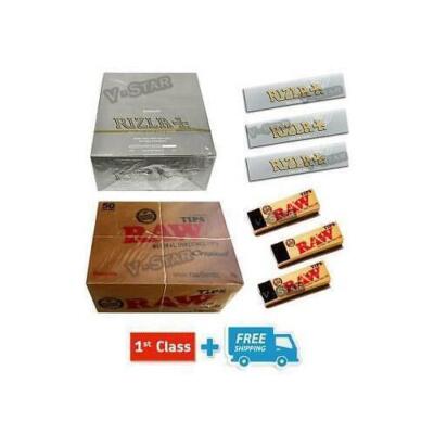 RIZLA KING SIZE SILBER BLÄTTCHEN & ROHHANF NATUR UNRAFFINIERTE SPITZEN ORIGINAL