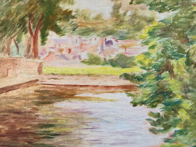 Belle Painting Gouache Mounted Canvas 1920 Elysee Cavaillon Band Schnegg Craft