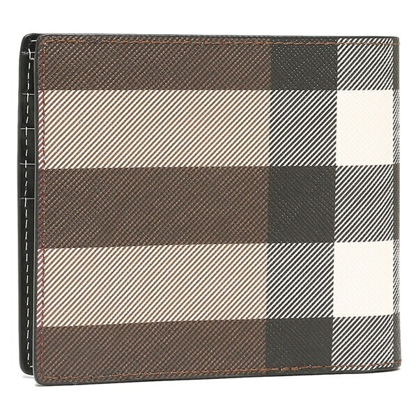 Burberry Bi-fold Wallet Brown Men's DARK BIRCH BROWN Cotton x