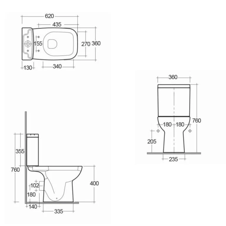 Rak Ceramics Origin 62 Deluxe Quick Release Soft Close Toilet Seat Cover White - Image 3 of 3