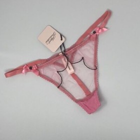 Agent Provocateur Lorna Pink Black Thong AP3 Medium NWT
