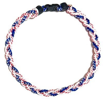 Rope Braid Tornado Boys Baseball Energy Necklace Royal Blue - Technical View
