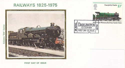 Railways 10p GB Colorano FDC Darlington 1975 (144932)