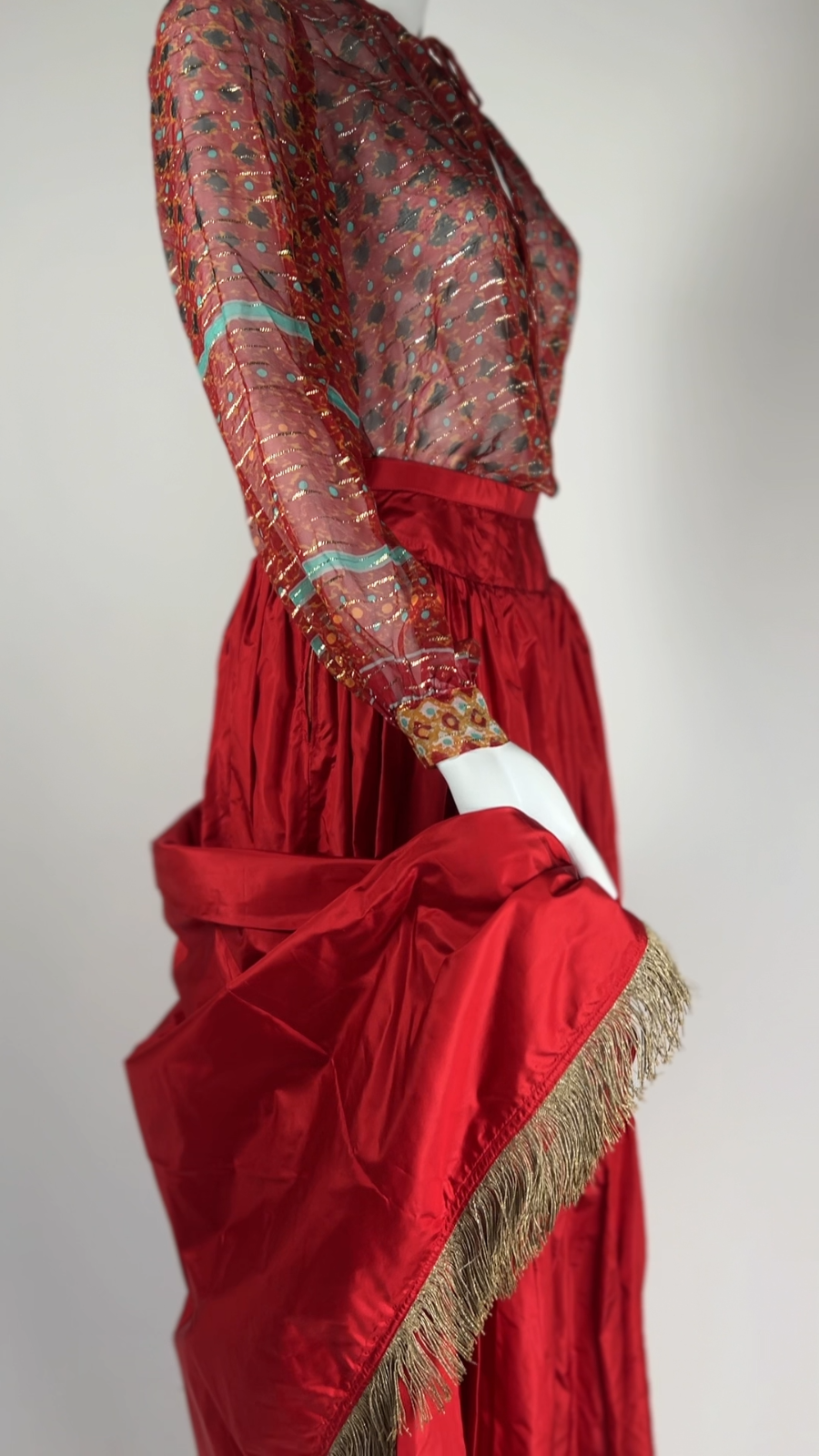 Yves Saint Laurent Vintage 1977 Top Gonna Scialle Ensemble