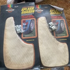 2 Pair Vintage Cal Custom 1412 Heavy Duty White Rubber Splash Guards NOS Canada
