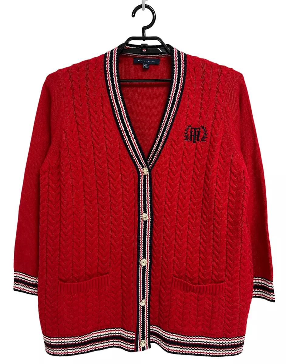 Tommy hilfiger red cardigan new arrivals