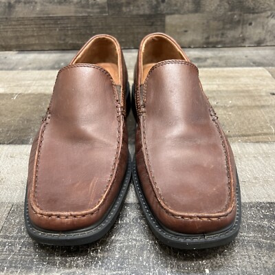 Ecco Mens Brown Leather Slip On Oxfords comfort dress shoes  display picture 2