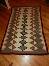 Antique LARGE Navajo Rug Native American Indian Textile Weaving,52"X82"