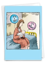 1  Baby Card with Envelope - It's A Mom-Boy C4723BBG