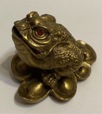 Fortune Brass Money Coin Frog Toad Feng Shui Decoration Charm of prosperity