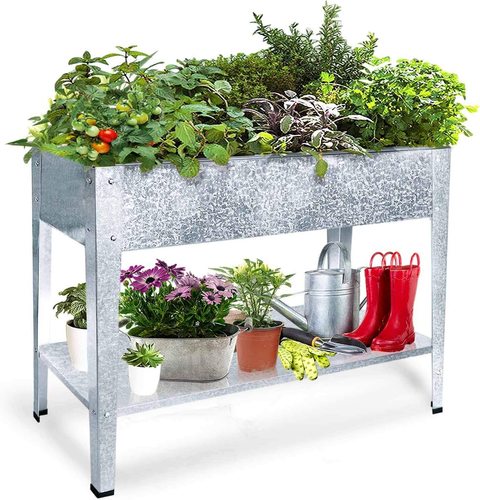 Galvanized Raised Garden Bed - 40"x16"x31" Metal Planter for Vegetables & Herbs