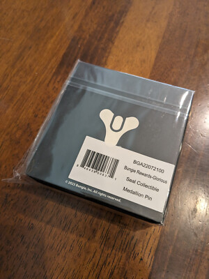 Destiny 2 Bungie Rewards Glorious Seal Collectible Medallion Pin NEW/SEALED!