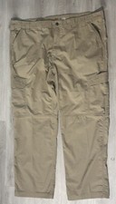 Carhartt Force Mens Khaki Ripstop Relaxed Straight Cargo Work Pants 46x32
