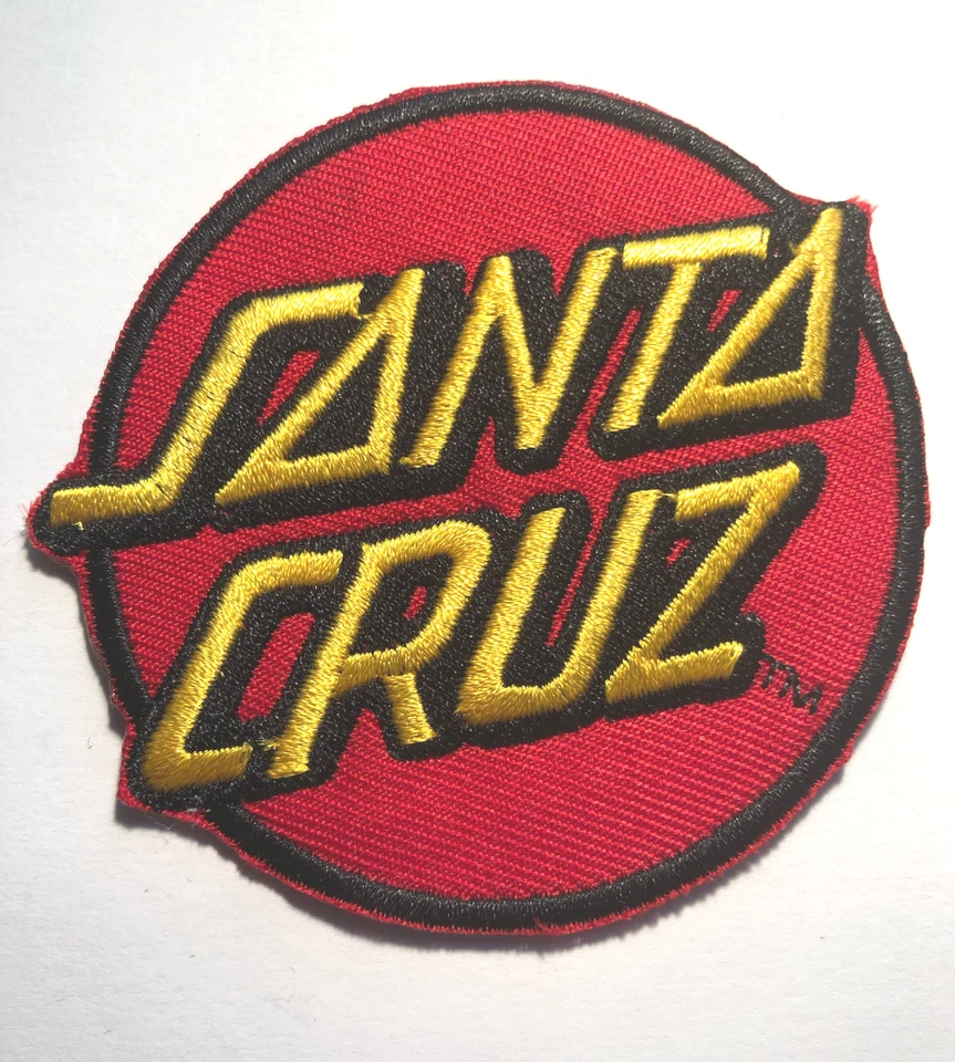 AMERICAN1SHOP1PA SANTA CRUZ IRON ON PATCH 2.8 " Red Round Embroidered (2)