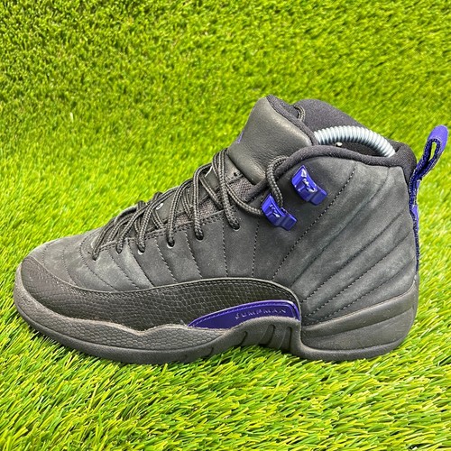Nike Air Jordan 12 Retro Boys Size 5.5Y Black Purple Basketball Shoes Sneakers - Picture 3 of 10