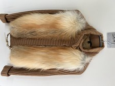 Ladies Gucci Camel Hair Fox Fur Knit Cardigan Jacket. Size Small.