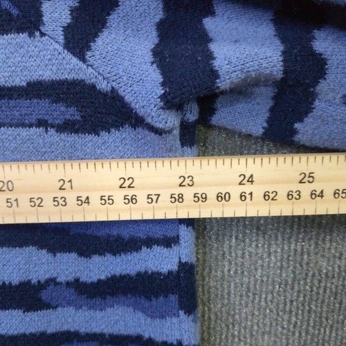 Isaac Mizrahi Live Cardigan Womens 1X Open Sweater 3/4 Sleeve Blue Zebra Stripes - Picture 9 of 12