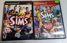 The Sims 1 & The Sims 2 Pets (PlayStation 2, PS2) Lot of 2 Free Shipping