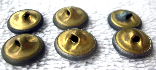 Lote de 6 piezas antiguas con botones parpadeantes con espejo trasero de bronce # 19 - Imagen 4 de 5