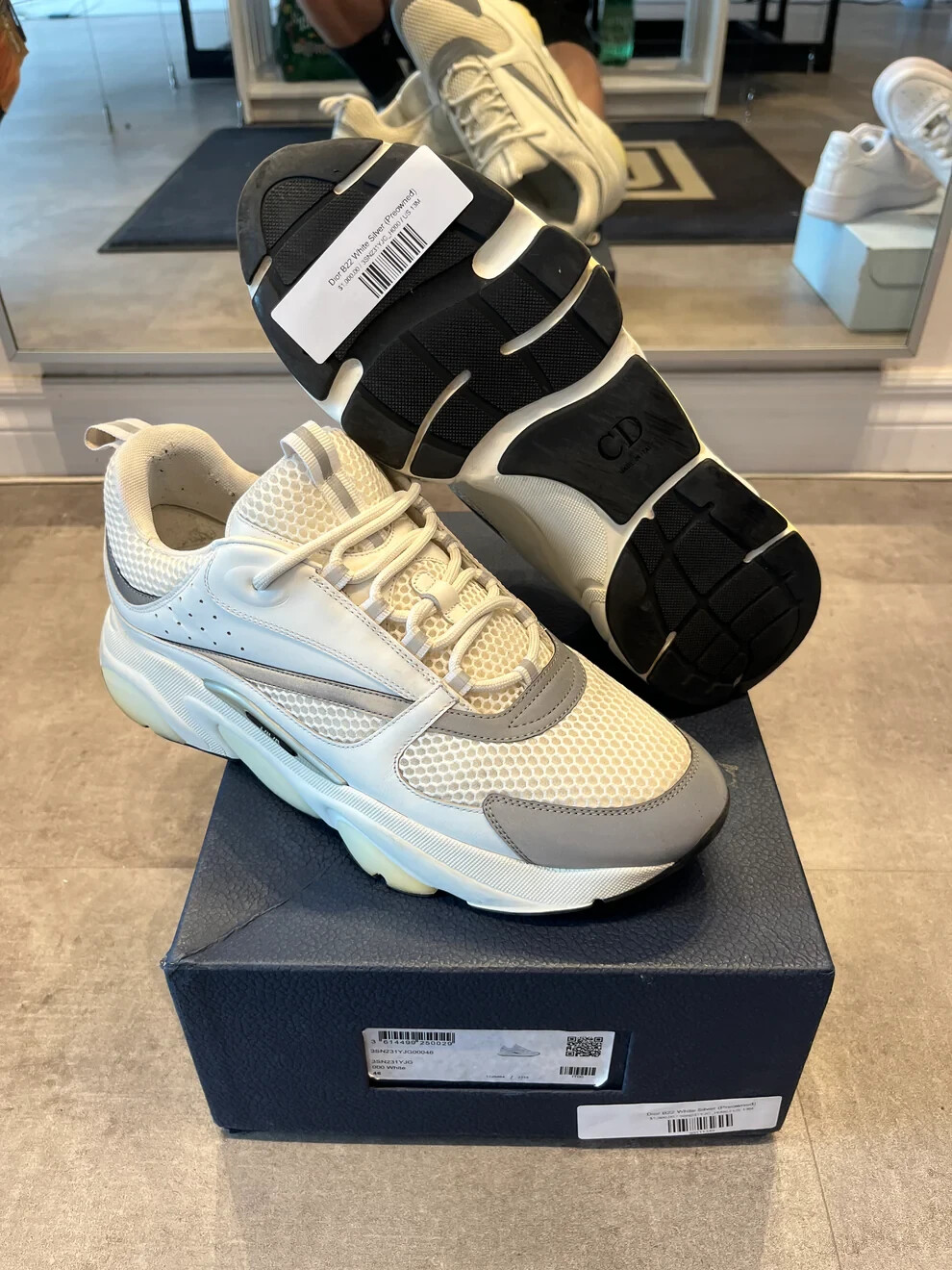 B22 Sneakers Used Dior B22 Used Dior B22 White Silver - Main Image