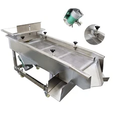 220V Linear Vibrating Screen Shaker Double Layer 3&1mm Round Hole Screen 150Wx2