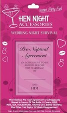 Hen Night / Party Accessories Novelty Gifts for Bride to Be - Pre-Nuptial