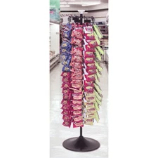 HUBERT® Spinning Display Rack with 144 Clips Black Powder Coated Steel - 16"Dia