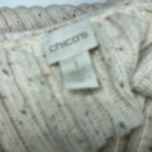 CHICO'S VEST Tweed Ribbed Knit Back Faux Fur Front Chunky Retro (1) Medium - Picture 7 of 8
